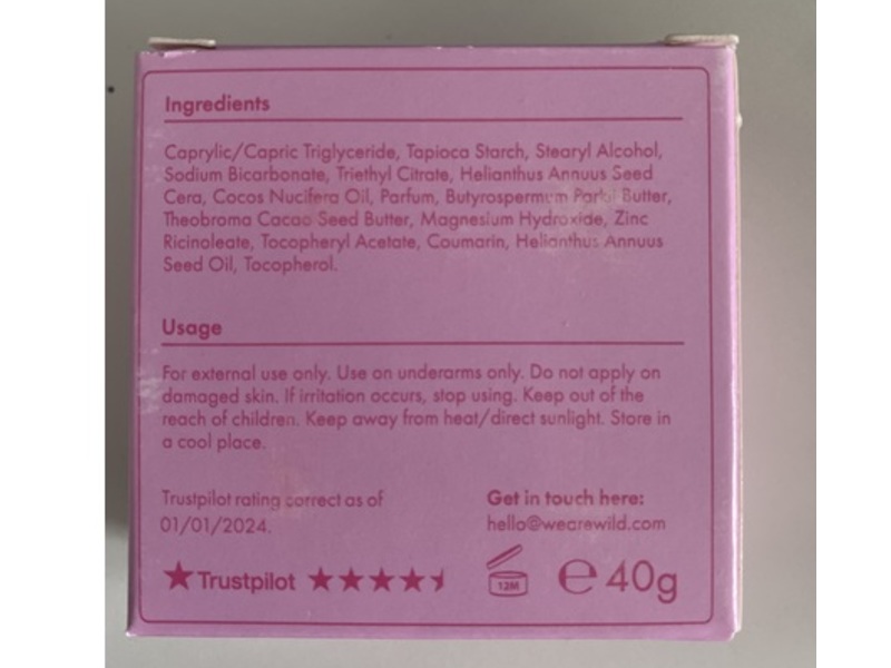 Wild Natural Deodorant Refill, Cherry Blossom, 40 g