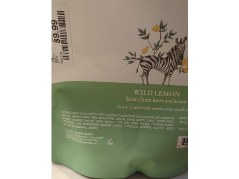 Michel Design Works Foaming Shea Butter Hand Soap Refill, Wild Lemon, 35.6 fl oz/1.05 L