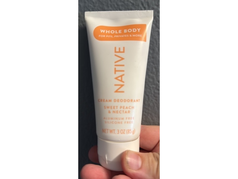 Native Whole Body Deodorant Cream, Sweet Peach & Nectar, 3 oz/85 g