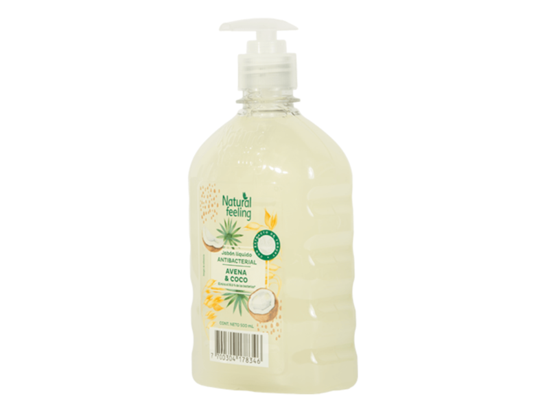 Natural Feeling Jabon Líquido Antibacterial Fragancia Avena & Coco 500 mL