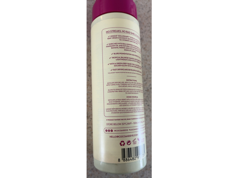 Coco & Eve Sunny Honey Bali Bronzing Foam, Dark, 6.76 fl oz/200 mL