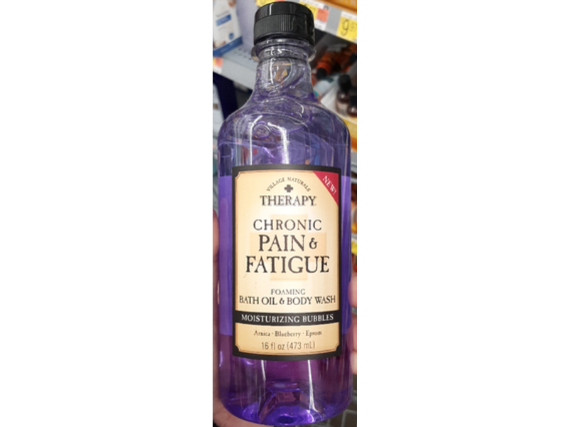 Village Naturals Therapy Foaming Bath Oil & Body Wash, Chronic Pain & Fatigue, 16 fl oz/473 mL