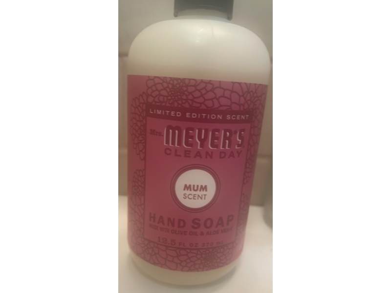 Mrs. Meyer's Clean Day Hand Soap, Mum Scent, 12.5 fl oz/370 mL, Pack Of 3