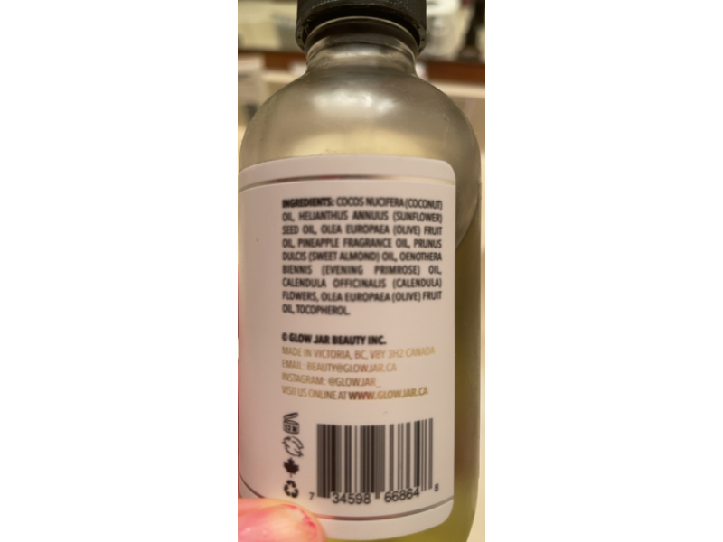 Glow Jar Beauty Pineapple Body Oil, 4 oz/118 mL