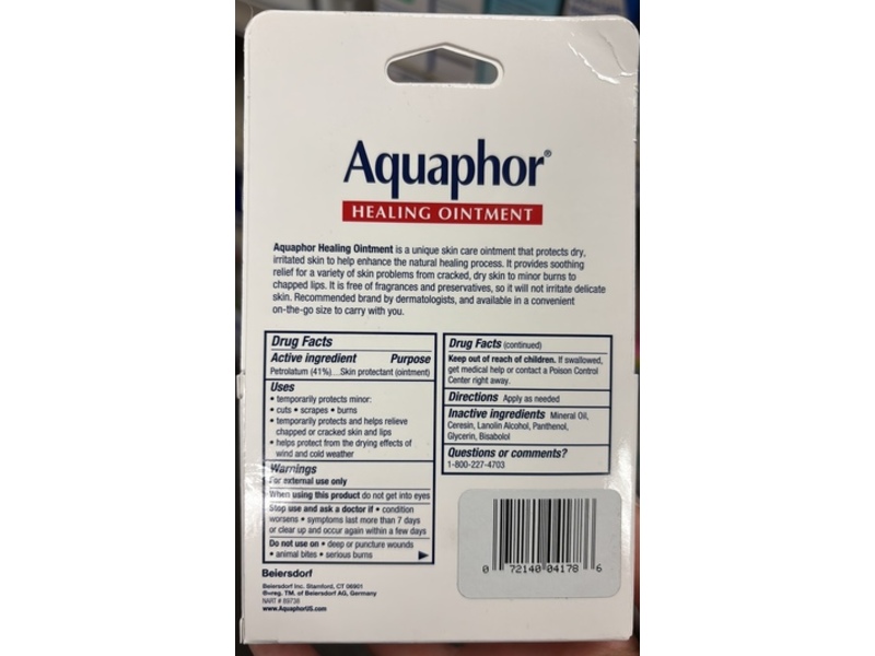 Aquaphor Healing Ointment, Advanced Therapy, 0.35 oz/10 g, Pack Of 2