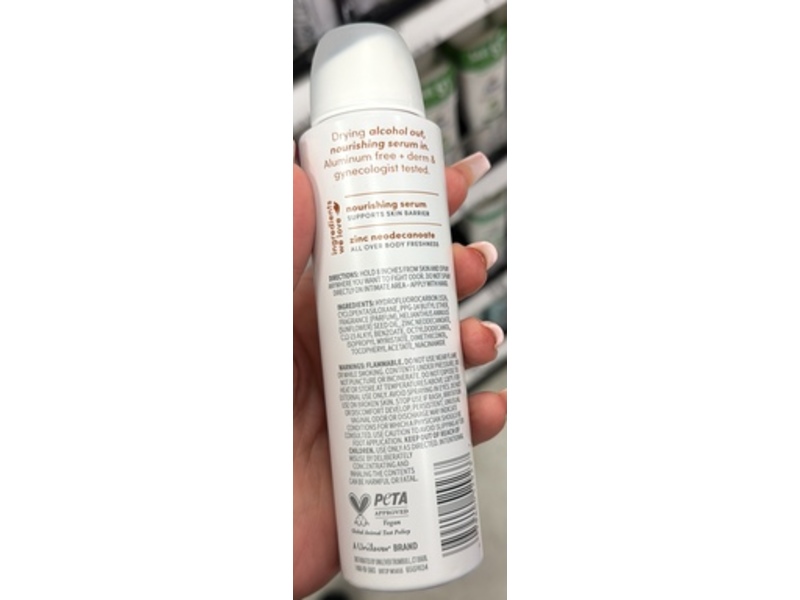 Dove Whole Body Deodorant Spray, Coconut Vanilla, 4 oz/113 g