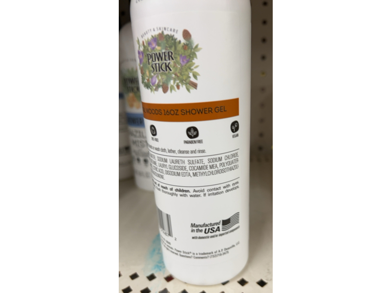 Power Stick Shower Gel, Santal Woods, 16 fl oz/473 mL