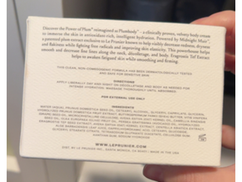 Le Prunier Plumbody Hydrating Antioxidant Body Creme, 6.76 fl oz/200 mL