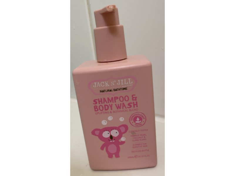 Jack N' Jill Uplifting & Botanical Blend Shampoo & Body Wash, Orange Pearl, Coconut & Ylang Ylang, 10.14 fl oz/300 mL