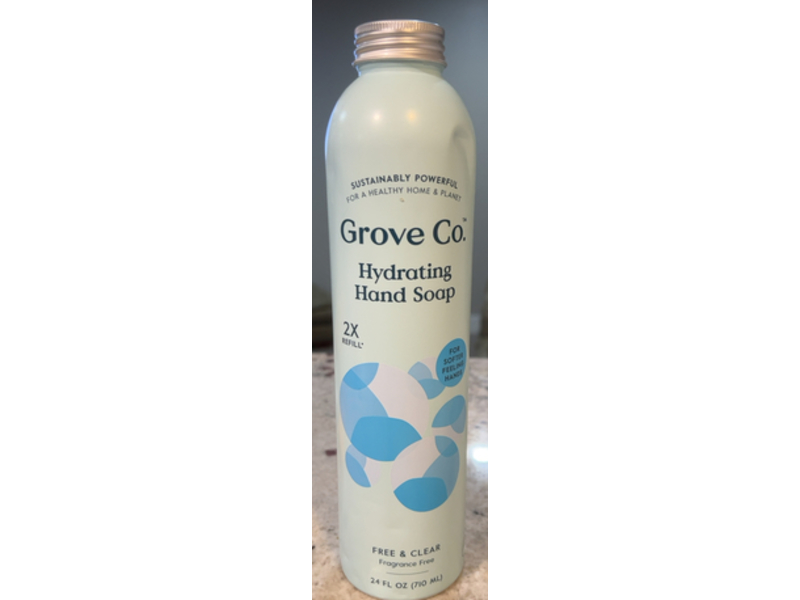 Grove Co. Hydrating Hand Soap, Free & Clear, 24 fl oz/710 mL