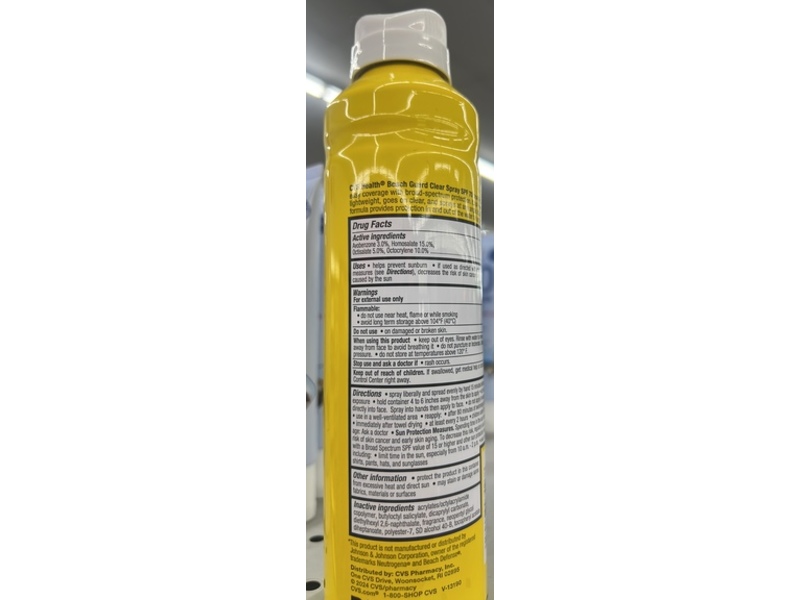 CVS Health Beach Guard Clear Sunscreen Spray, SPF 70, 6.5 oz/184 g