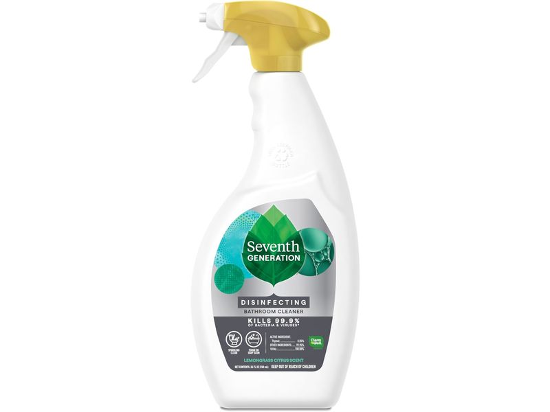 Seventh Generation Disinfecting Bathroom Cleaner, Lemongrass Citrus, 26 fl oz/768 mL