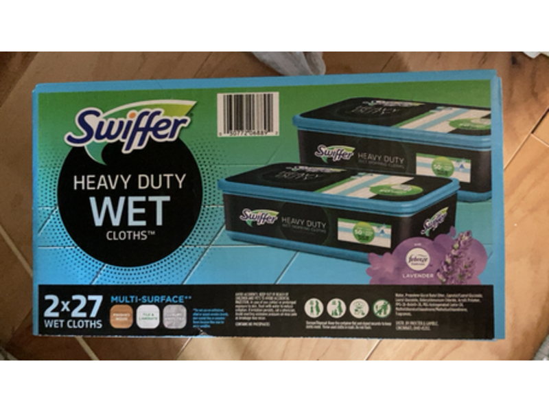 Swiffer Sweeper Heavy Duty Wet Cloths, Febreze Lavender Scent, 54 Count
