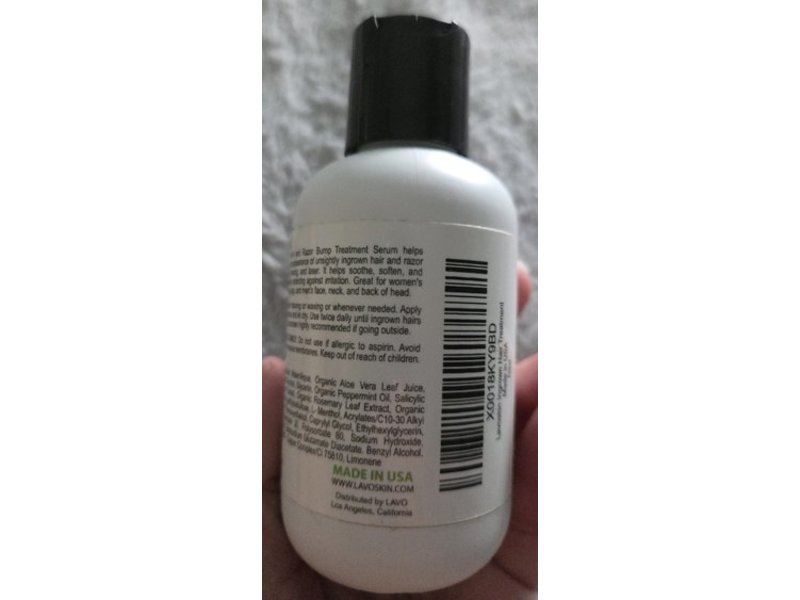 Lavoskin Ingrown Hair Razor Bump Treatment Serum, Tea Tree + BHA + Aloe Vera, 120 mL