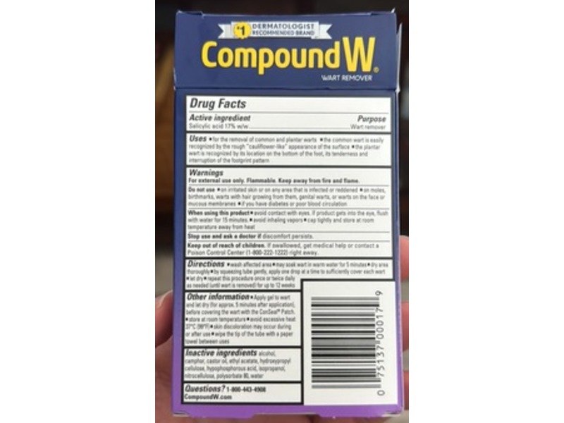 Compound W Gel + Conseal Wart Remover, 0.25 oz/7 g, 12 Count