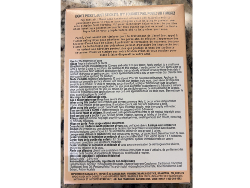 Peace Out Acne Treatment Dots, Salicylic Acid, 28.2 g, 20 Count