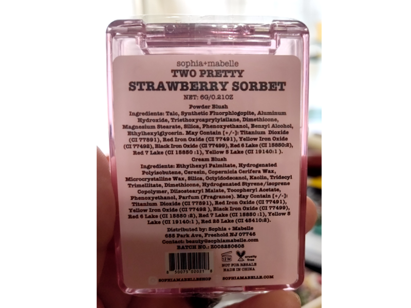 Sophia+Mabelle Two Pretty Cream & Satin Blush Duo, Strawberry Sorbet, 0.21 oz/6 g