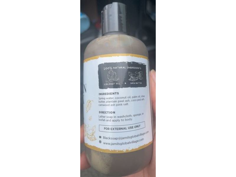 Jamics African Black Soap Body Wash, 8 fl oz/240 mL