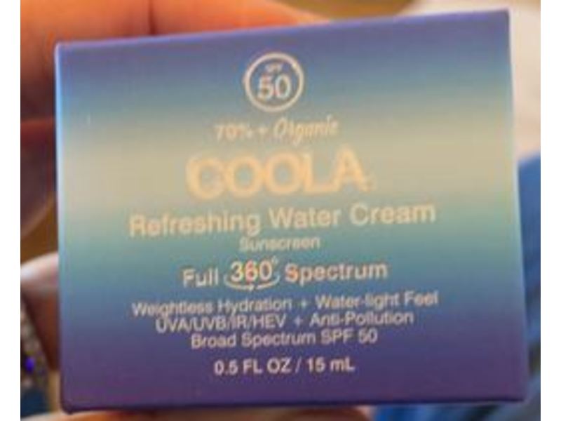 Coola Refreshing Water Cream Sunscreen, SPF 50, 0.5 fl oz/15 mL