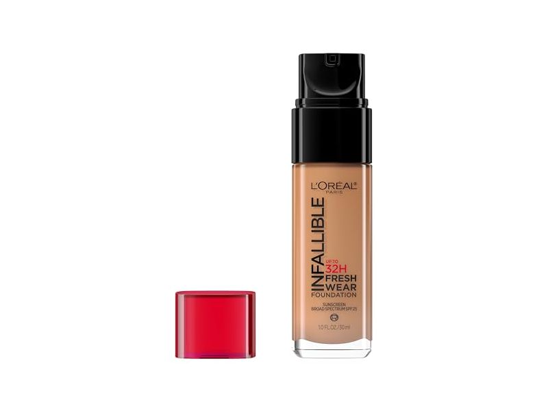 L'Oreal Paris Infallible Fresh Wear Foundation, 505 Toffee, SPF 25, 1 fl oz/30 mL