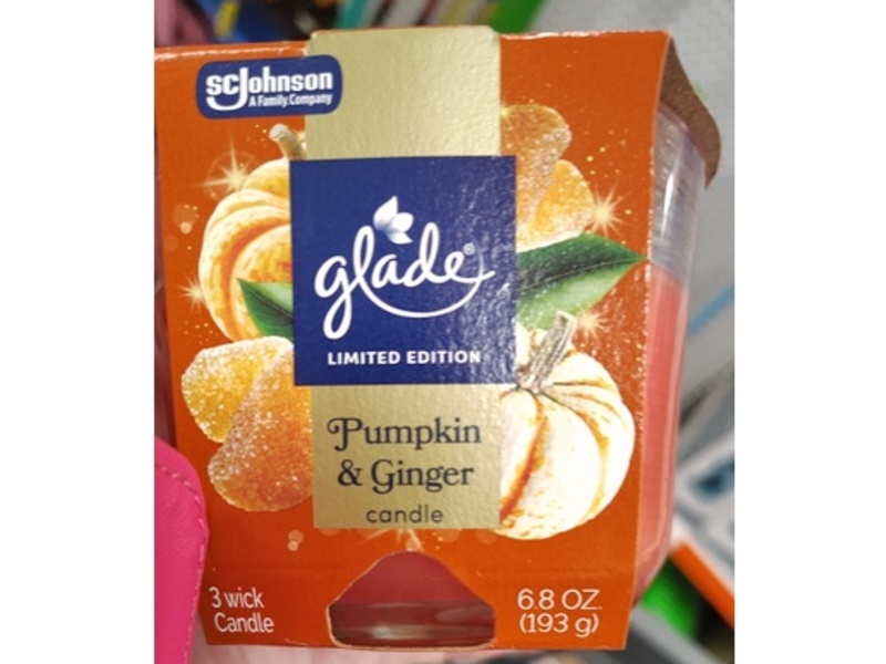 Glade Candle, Pumpkin & Ginger, 6.8 fl oz/193 g, Pack Of 3