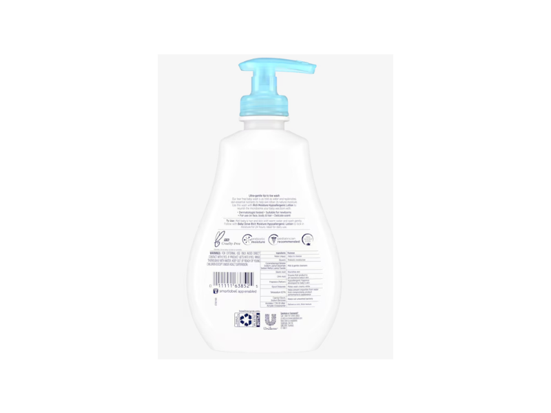 Baby Dove Rich Moisture Hypoallergenic Wash, Sensitive Skin, 13 fl oz/384 mL