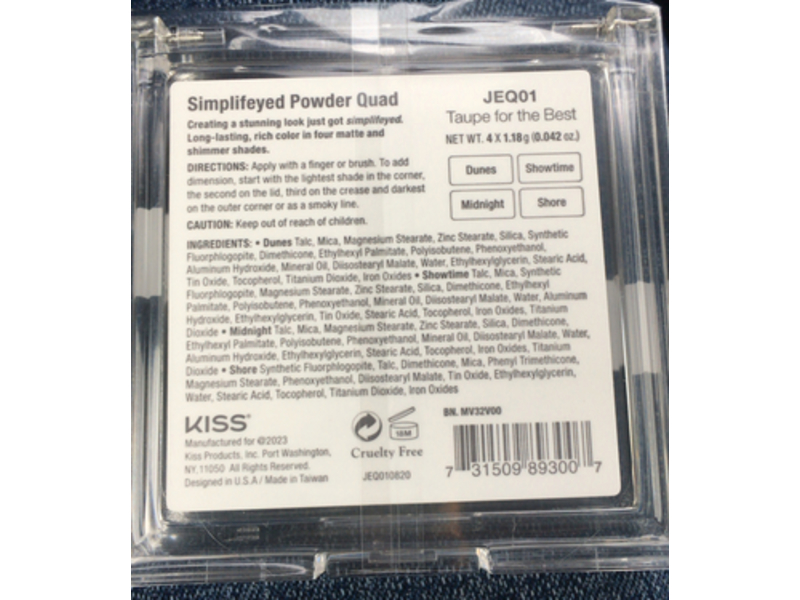 Joah Simplifeyed Powder Quad, JEQ01 Taupe For The Best, 0.042 oz/1.18 g