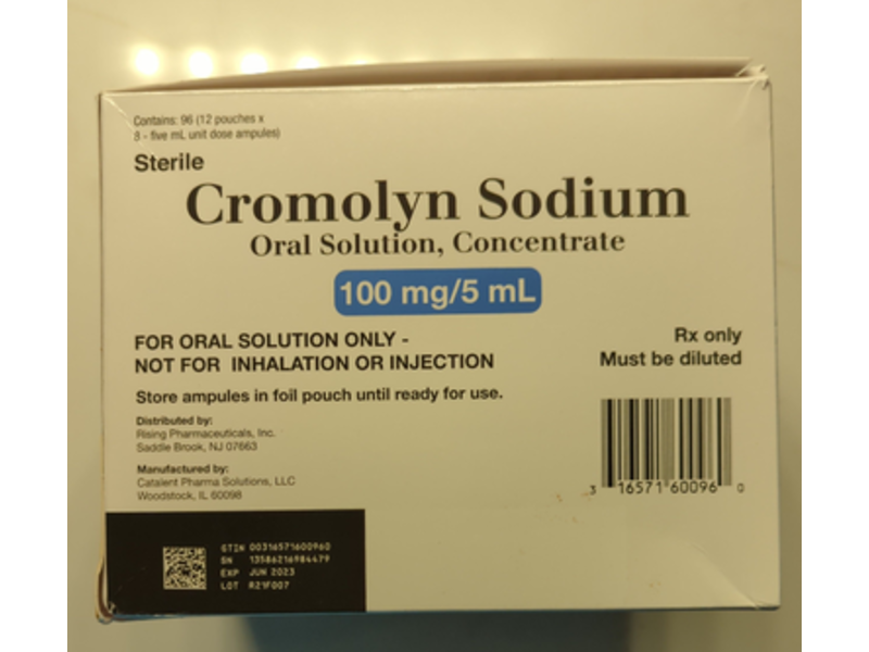 Rising Cromolyn Sodium Oral Solution, 100 mg, 5 mL, Rising Pharmaceuticals (RX)