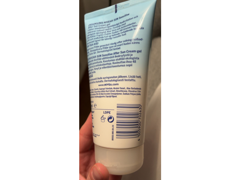 Nivea Sun Sensitive After Sun Cream-Gel, Bio-Aloe Vera & Antioxidant, 175 mL