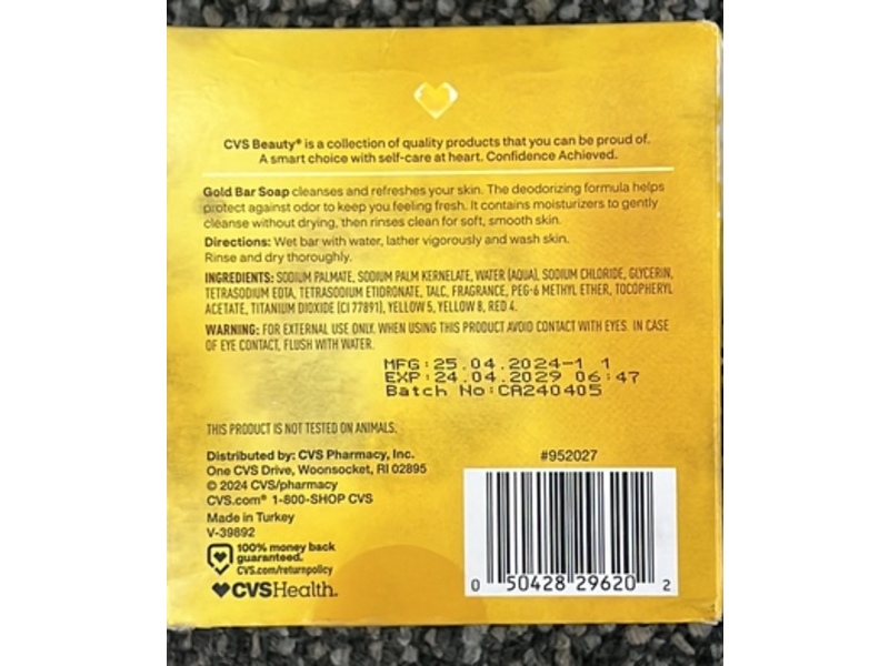 CVS Gold Bar Soap, 4 oz/113 g, 3 Count