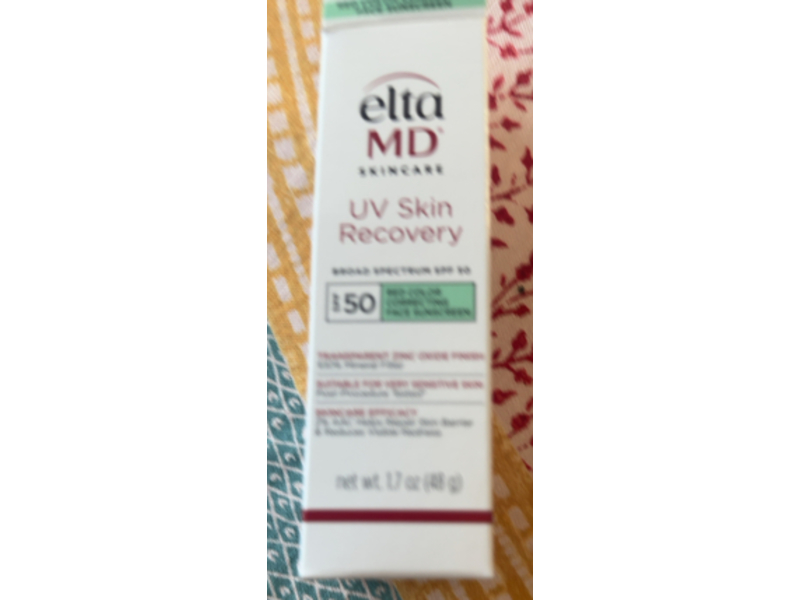Elta MD UV Skin Recovery Red Color Correcting Face Sunscreen, SPF 50, 1.7 oz/48 g