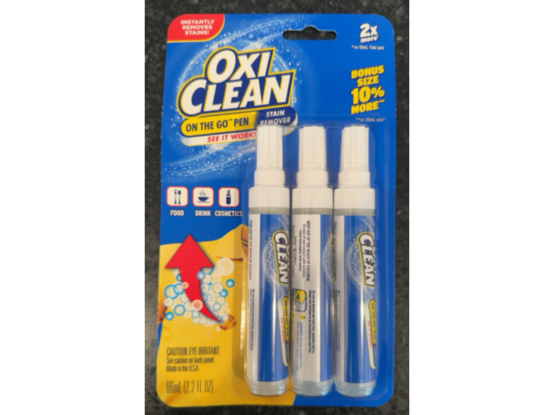 OxiClean On The Go Stain Remover Pen, 2.2 fl oz/66 mL, 3 Count