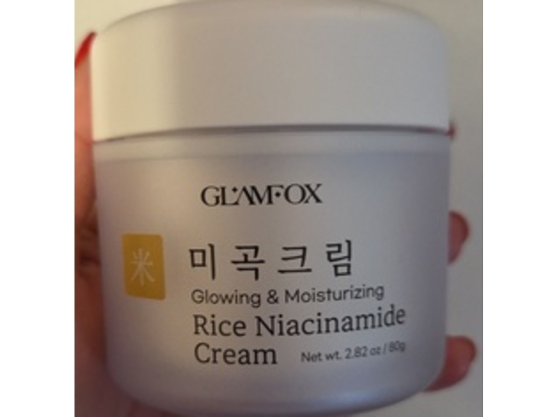 GlamFox Glowing & Moisturizing Cream, Rice Niacinamide, 2.82 fl oz/80 g