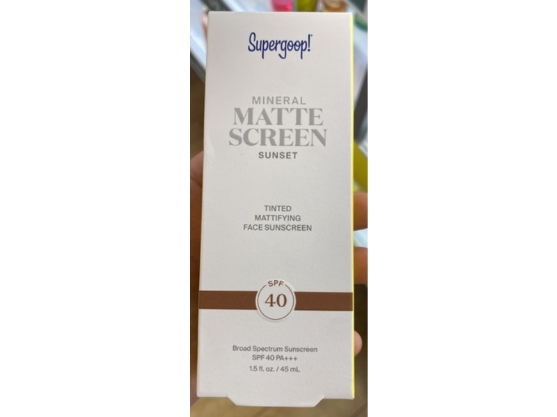 Supergoop! Mineral Mattescreen Tinted Mattifying Face Sunscreen, SPF 40 PA+++, Sunset, 1.5 fl oz/45 mL