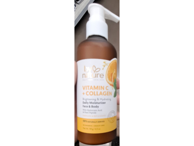 By Nature Daily Moisturizer, Vitamin C + Collagen, 6.5 oz/185 g