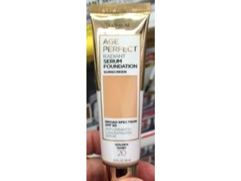 L'oreal Paris Age Perfect Radiant Serum Foundation, SPF 50, Golden Ivory, 1 fl oz/30 mL