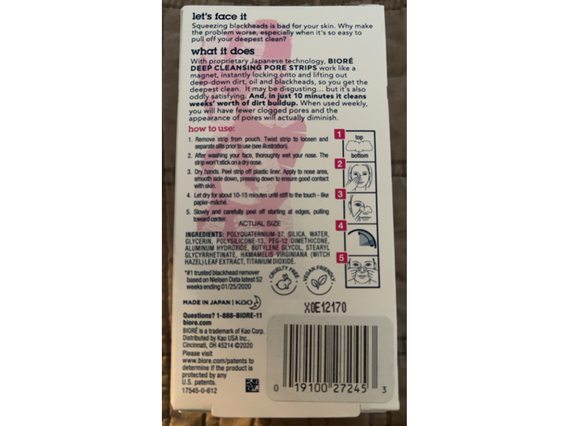 Biore Deep Cleansing Pore Strips, 8 Count