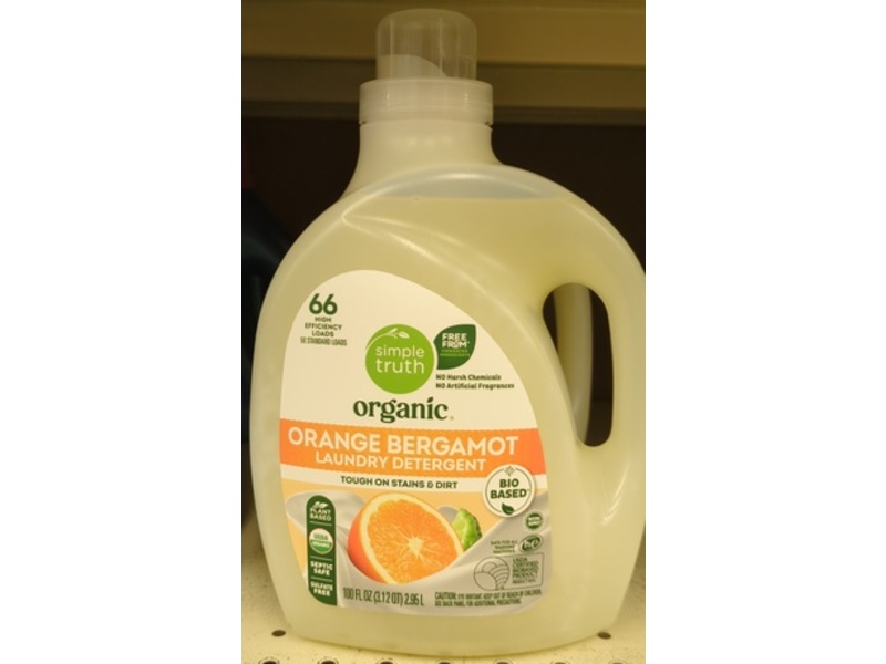 Simple Truth Organic Laundry Detergent, Orange Bergamot, 66 Loads, 100 fl oz/ 2.95 L
