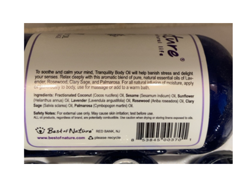 Best Of Nature Tranquility Aromatherapy Body Oil, Lavender & Sage, 8 fl oz/216 mL