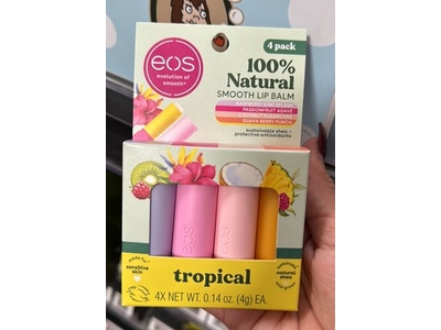 Evolution Of Smooth 10%% Natural Smooth Lip Balm, Tropical, 0.14 oz/4 g, Pack Of 4
