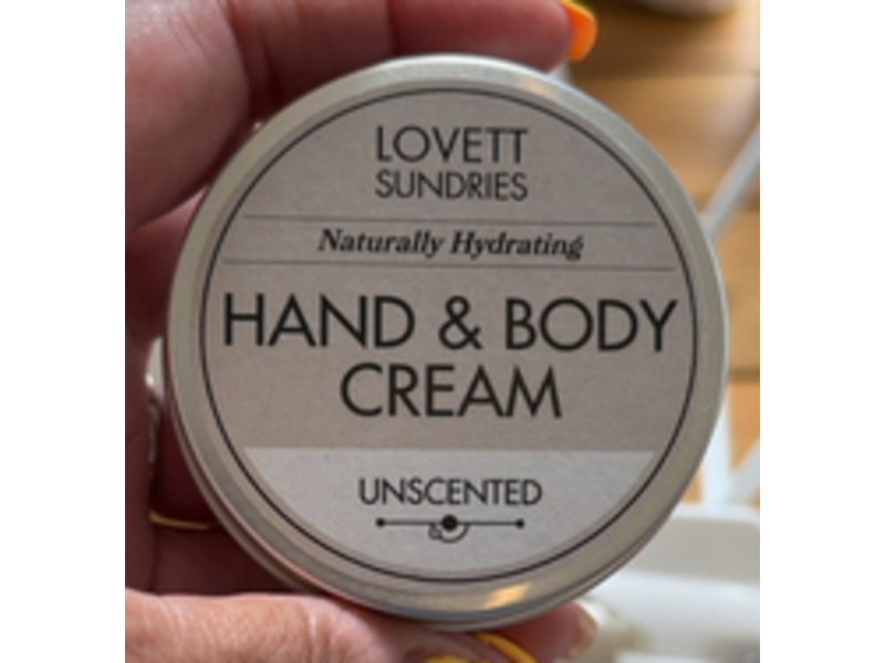 Lovett Sundries Naturally Hydrating Hand & Body Cream, Unscented, 7.32 oz (207 g)