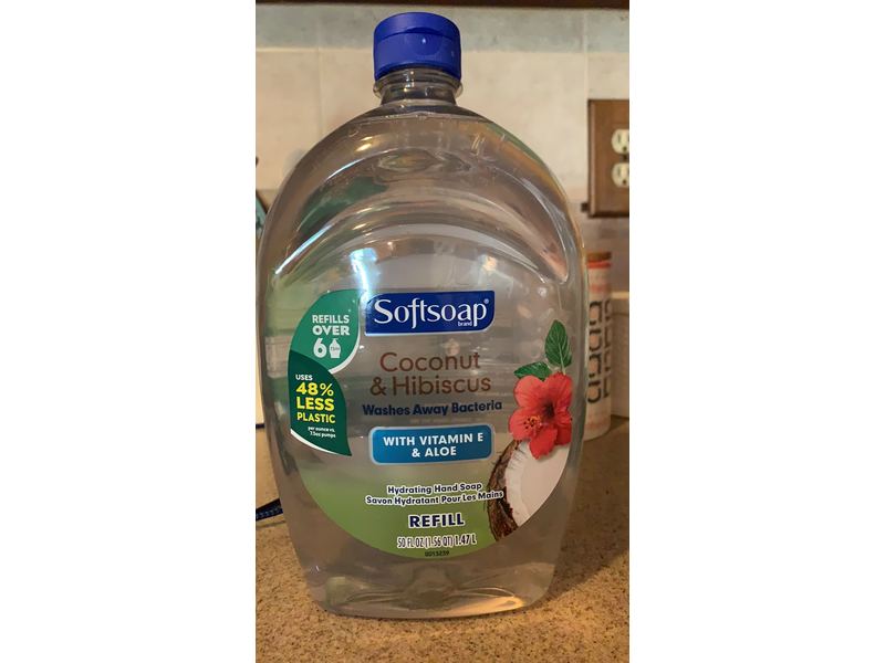 Softsoap Coconut & Hibiscus Hand Wash, Vitamin E & Aloe, 50 fl oz/1.47 L