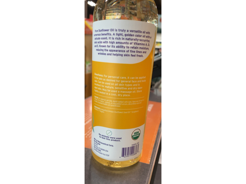 Life-flo Organic Pure Sunflower Oil, 16 fl oz/473 mL