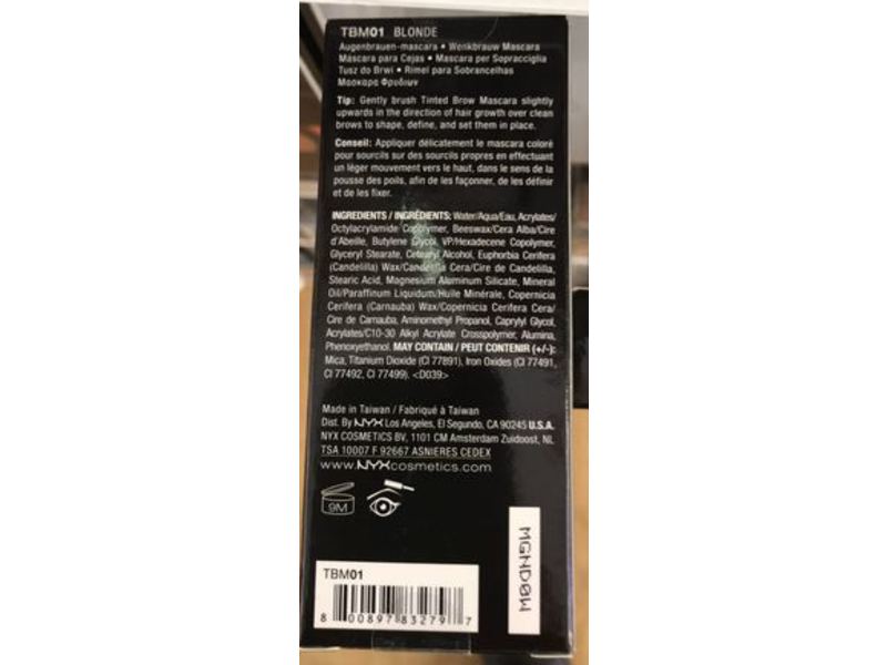 NYX Professional Makeup Tinted Brow Mascara, Blonde, 0.22 fl oz/6.5 mL