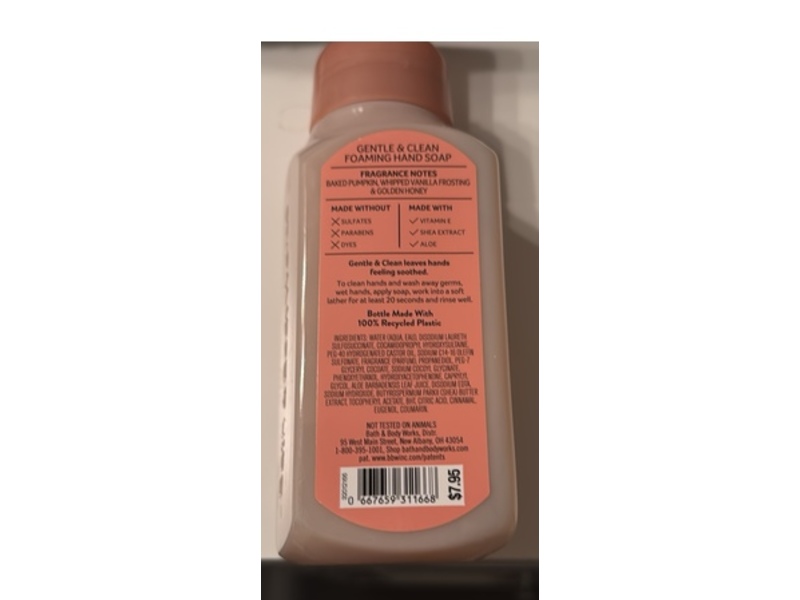 Bath & Body Works Gentle & Clean Foaming Hand Soap, Pumpkin Cupcake, 8.75 fl oz/258 mL, Pack Of 2