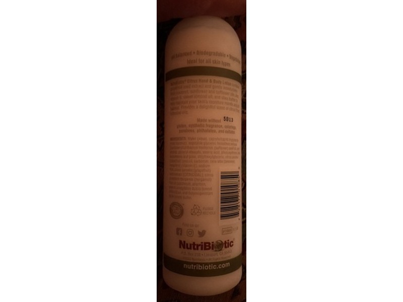 NutriBiotic Hand & Body Lotion, Citrus, 8 fl oz/236 mL