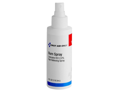 First Aid Only Burn Pain Relieving Spray, Lidocaine HCl 2.0%, 4 fl oz/118.3 mL