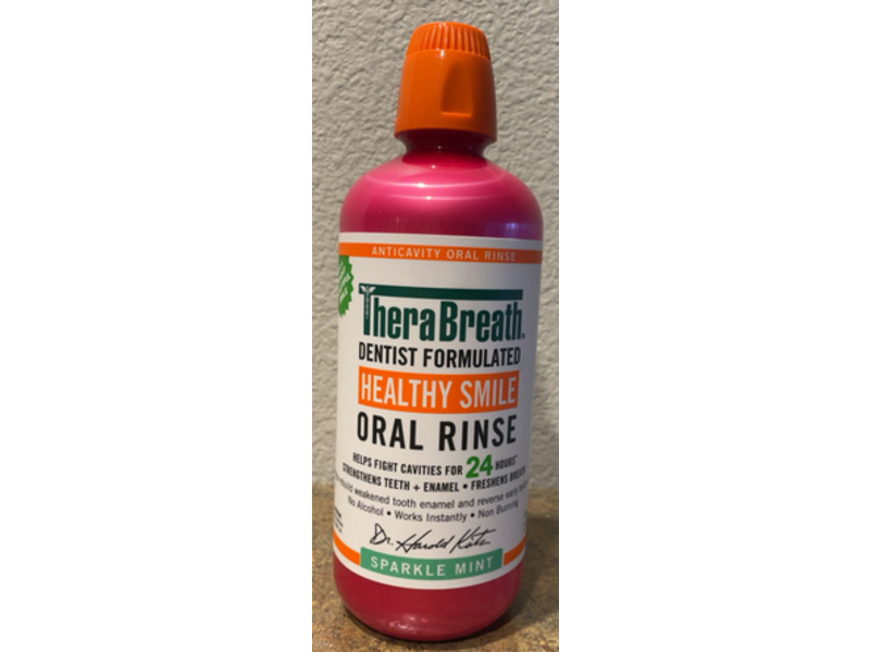 Therabreath Healthy Smile Oral Rinse, Sparkle Mint, 16 oz/1 L
