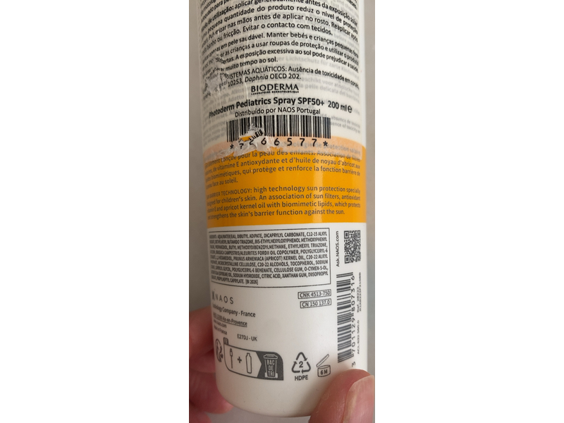Bioderma Photoderm Pediatrics Spray, SPF 50+ PA ++++, 6.7 fl oz/200 mL