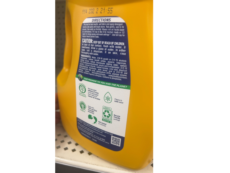 Arm & Hammer Plus Oxi Clean Liquid Laundry Detergent, Clean Meadow, 77 Loads, 100.5 fl oz/2.97 L